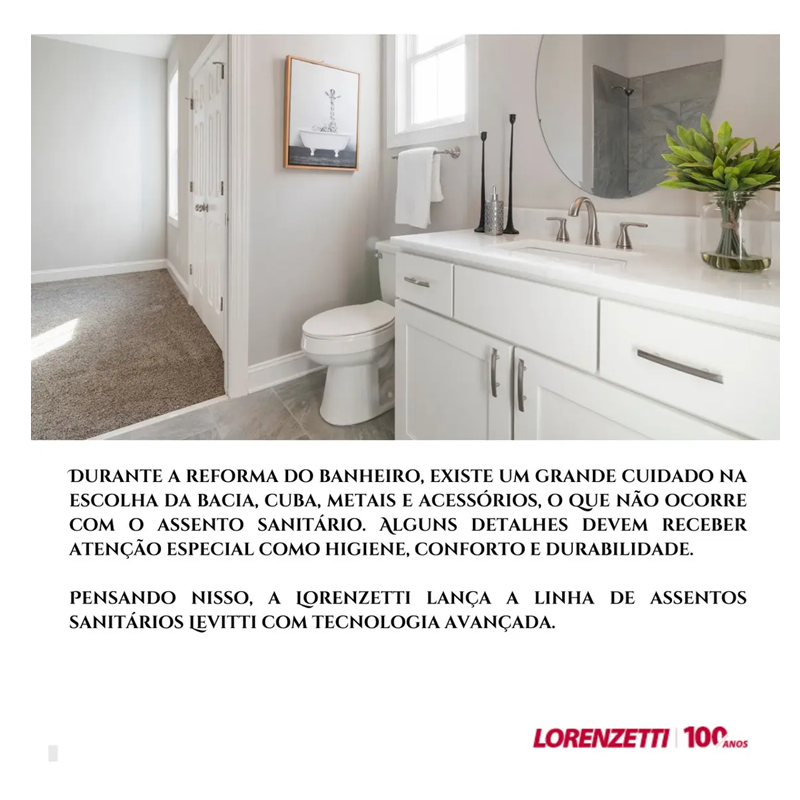 ASSENTO ALMOFADADO OVAL BRANCO LORENZETTI