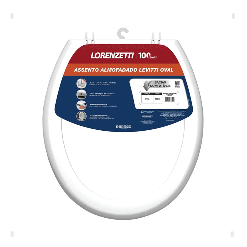 ASSENTO ALMOFADADO OVAL BRANCO LORENZETTI